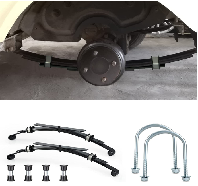 Heavy Duty Rear 4-Leaf Spring Kit with Bushings & Sleeves for Club Car DS Golf Cart 1014675